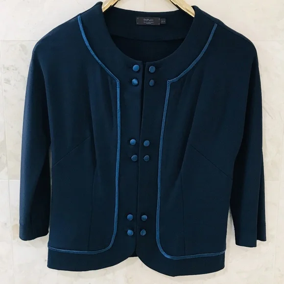 DEPLOY demi-couture Jacket Blue Short Buttons - Picture 1 of 6